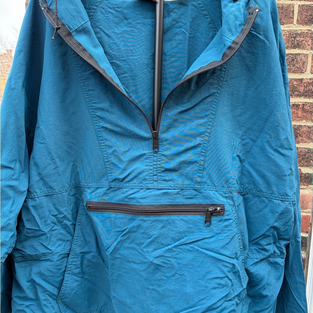 Woolrich Teal Hooded Anorak with Front Zip Pocket